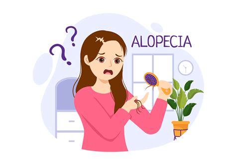 alopecia ilustración con pelo pérdida autoinmune médico enfermedad y