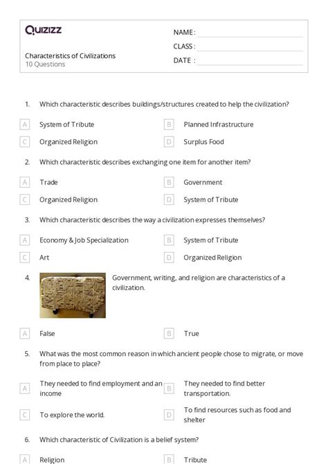 50 Ancient Civilizations Worksheets For 8th Grade On Quizizz Free And Printable