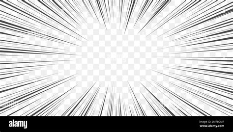 Manga Transparent Background With Speed Radial Lines Vector Cartoon