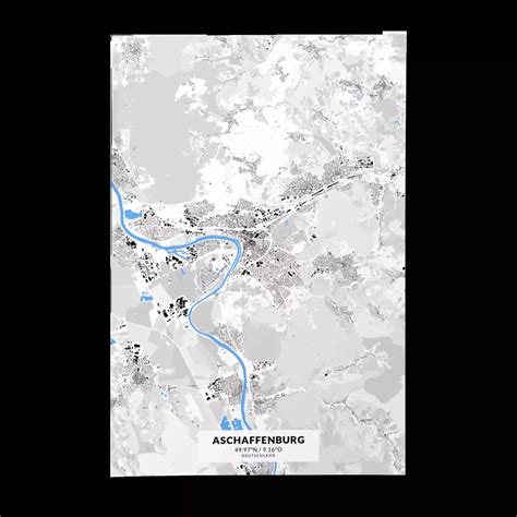 Poster Aschaffenburg Im Stil Schwarzplan Urbanmapdesign