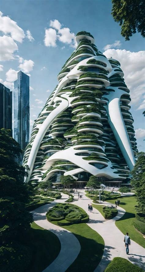 Midjourney Envisions A Futuristic Sustainable City With Air Purifying