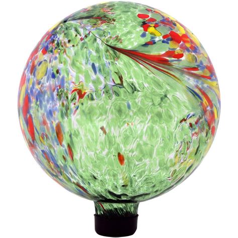 Sunnydaze Decor 10 In Green Artistic Glass Outdoor Garden Gazing Ball