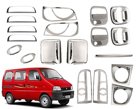 Car Saaz Exterior Chrome Accessories Combo Kit Compatible With Eeco