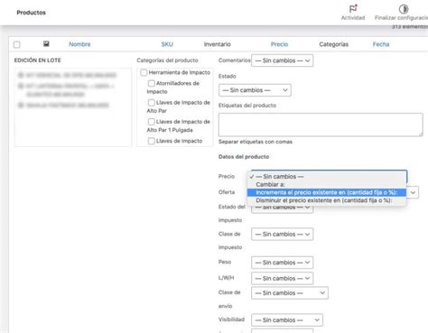 Cómo cambiar los precios de Woocommerce de forma masiva