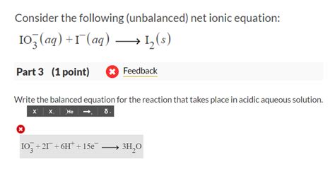 Solved Consider The Following Unbalanced Net Ionic Chegg