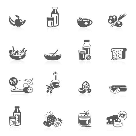 Healthy Eating Black Icons 444161 Vector Art At Vecteezy