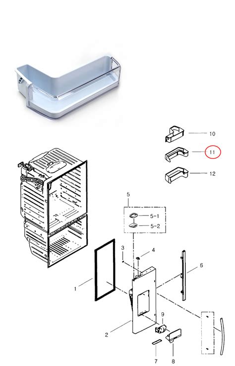 Samsung Part Da97 11478a Middle Refrigerator Guard Assembly Oem