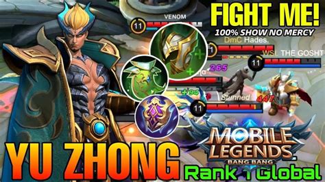 YU ZHONG BEST BUILD 2024 BUILD TOP 1 GLOBAL YU ZHONG GAMEPLAY