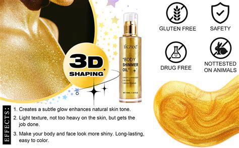 Body Shimmer Oil Moisturizing Long Lasting Body Luminizer Face Brighten Waterproof