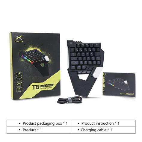 DELUX T6 Одноручные механические игровые клавиатуры складной RGB 39 ...