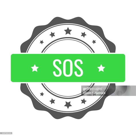 Sos Stamp Seal Vector Badge Icon Template Illustration Isolated On