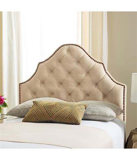 Arebelle Tufted Velvet Headboard Buckwheat Bonton