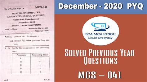 Mcs December Pyq Q D Operating System Memory