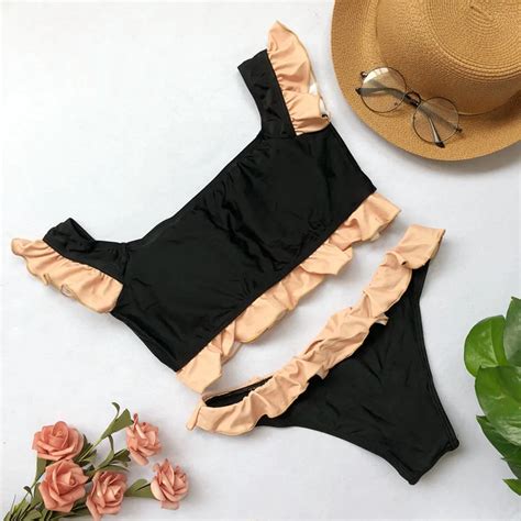 Bonitakinis 2019 Ruffled Bikini Set Sexy Women Swimsuit Bodysuits Push