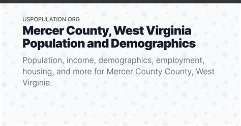 Mercer County West Virginia Population Income Demographics