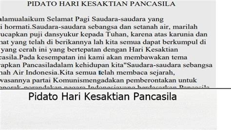 5 Naskah Pidato Hari Kesaktian Pancasila 1 Oktober 2023 Singkat Di