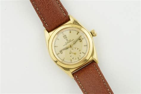 At Auction Rolex Oyster Perpetual Ct Gold Bubble Back Ref