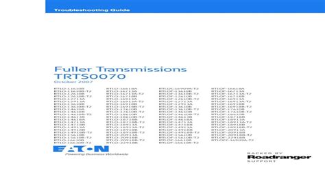 Fuller Transmissions TRTS0070 Roadrangerpub Eaton Roadranger