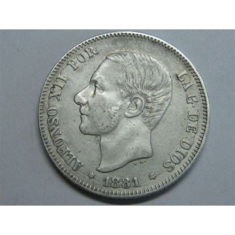 Alfonso Xii Pesetas Emm Plata Espa A