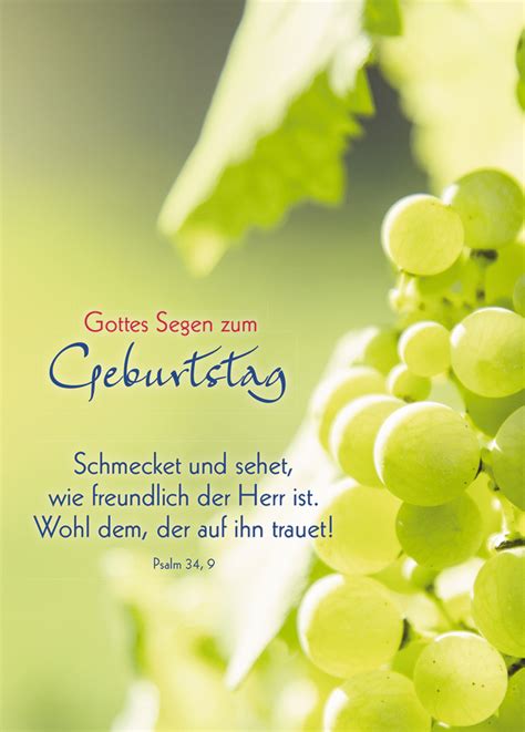 Postkarte Gottes Segen Zum Geburtstag 10 St Trauben Psalm Lutherbibel