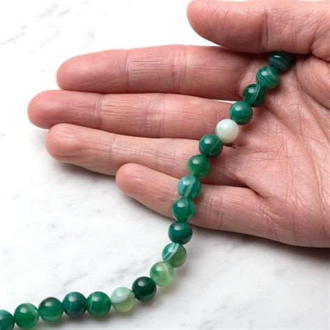 Green Banded Agate Round Beads 8mm