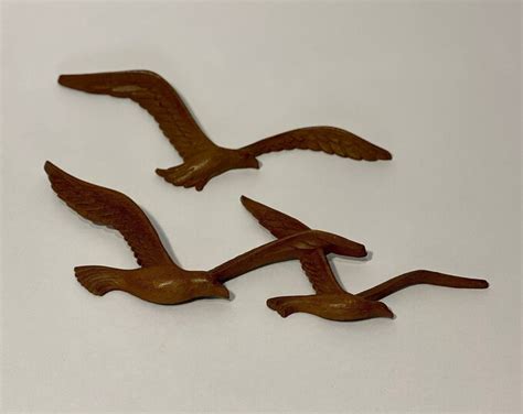 Vintage Homco Woodgrain Plastic Wall Seagulls Etsy