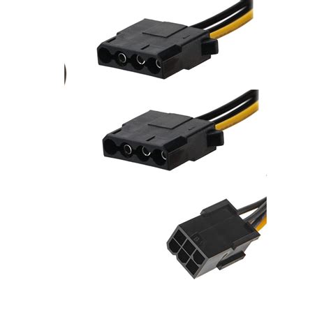 Dual 4 Pin Femalemolex Ide To 6 Pin Pci E Graphic Card Power Connector Cable Adapter Shopee