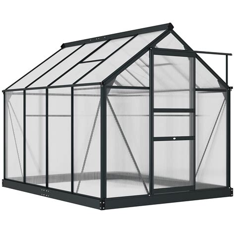 Outsunny X Ft Walk In Polycarbonate Greenhouse Plant Grow Galvanized