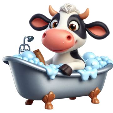 Bubble Bath Cow Cartoon PNG Transparent Images Free Download | Vector ...