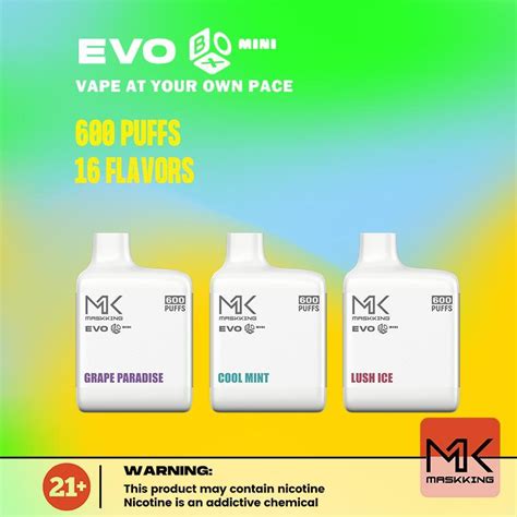 Maskking Evo Box Mini 600 Puffs 2ml E Juice Wholesale Tpd Compliant