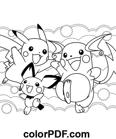 Pichu Pikachu Raichu Pokemons P Ginas Para Colorir E Livros Em Pdf