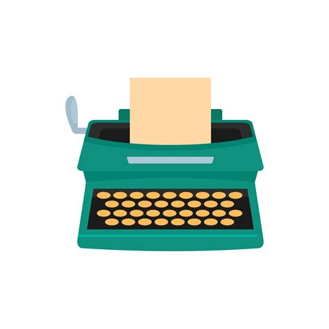 Old Typewriter Icon Flat Style 14580037 Vector Art At Vecteezy