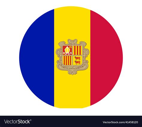 Andorra Flag National Europe Emblem Icon Vector Image