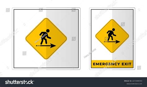 Emergency Exit Sign Label Symbol Icon Stock Vector (Royalty Free ...