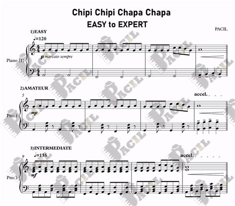 Chipi Chipi Chapa Capa | EASY to EXPERT (SHEET MUSIC)