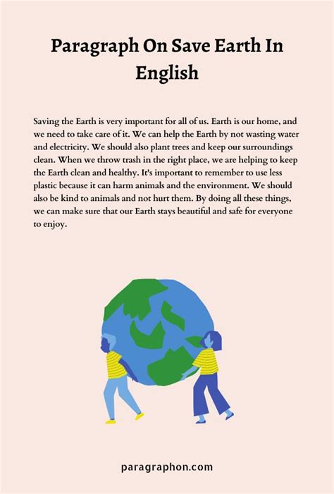 Paragraph On Save Earth In English