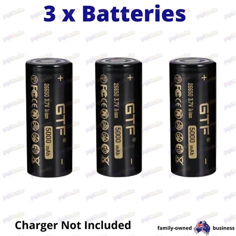 26650 Rechargeable 5000 Mah 3 7v Lithium Flat Top Batteries Gtf Li Ion Battery Ebay