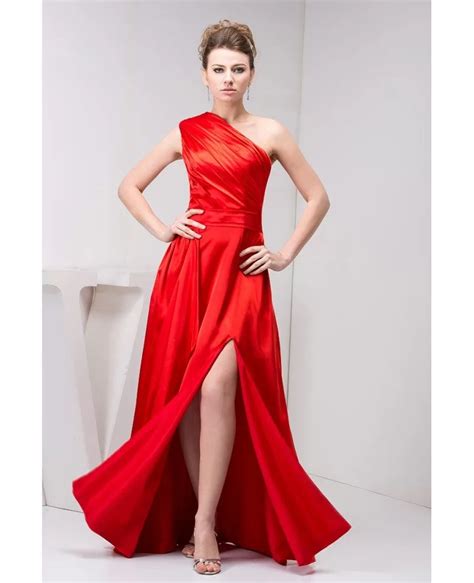 A Line One Shoulder Floor Length Satin Evening Dress Op41142 1382