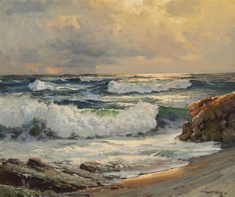 Lot Robert Wood Atmospheric Coastal Oil On Canvas