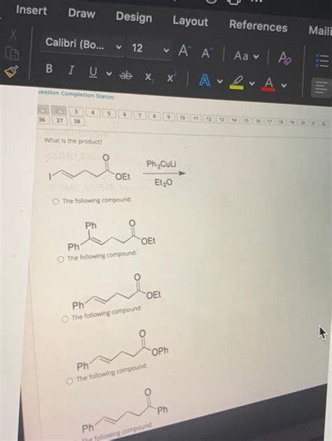 Solved Insert Draw Design Layout References X Maili Calibri Chegg