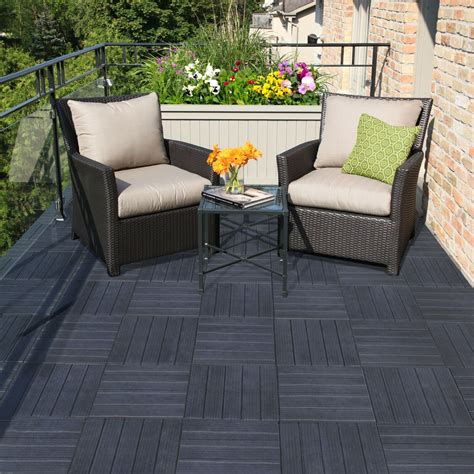 X Garden Patio Interlocking Composite Decking Floor Tiles Easy Tile