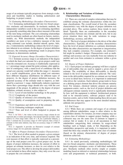 Astm E Standard Classification For Cost Estimate