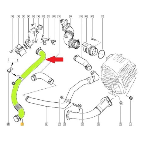 PRZEWÓD RURA INTERCOOLERA RENAULT Laguna II 1 9DCi 8200360086