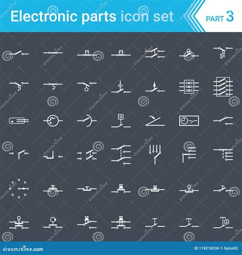 Electric And Electronic Icons, Electric Diagram Symbols. Switches ...