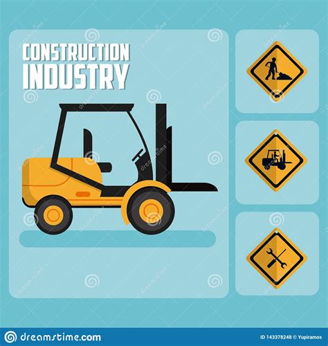 Fije De Iconos Del Roadsign De La Construcci n Ilustración del Vector