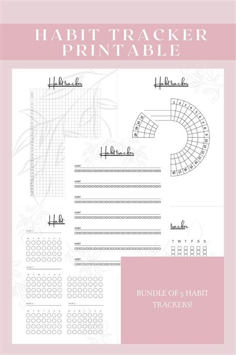 Minimalist Habit Tracker Bundle Digital Habit Tracker Printable Habit