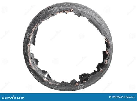 Damaged Tire After Tire Explosion Stock Photo Image Of Burst Rubber