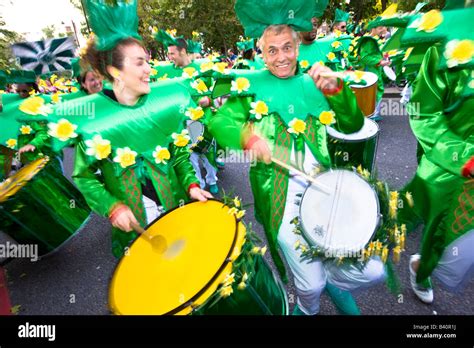 Performers during carnival parade at THAMES FESTIVAL London United ...