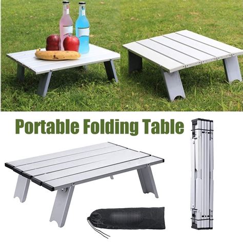 Mini Metal Portable Camping Table Lightweight Foldable Compact Small