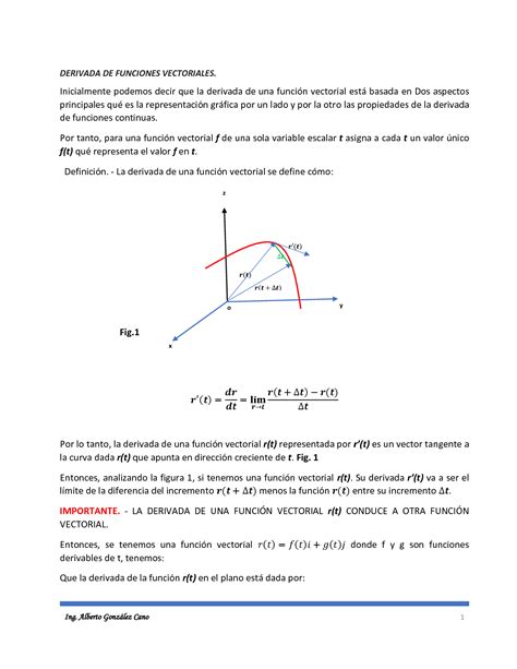 SOLUTION Derivada De Funciones Vectoriales Studypool